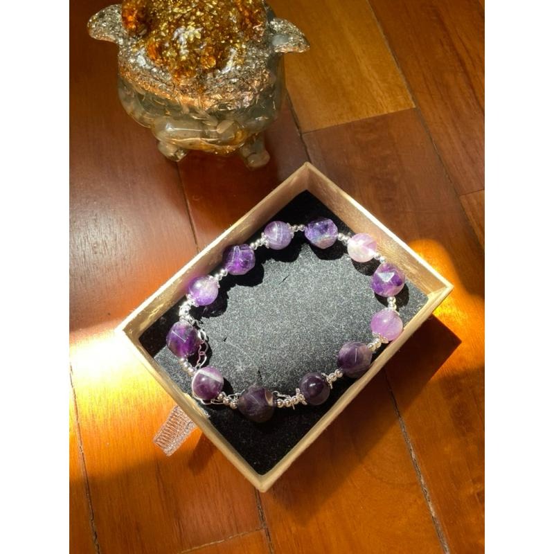 ♪紫水晶+虎牙紫極光♪- 天然紫水晶虎牙極光23設計款—手珠/手鍊-細節圖8