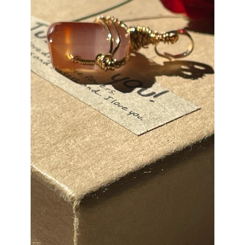 ♪鹽源瑪瑙+銅線編織♪- 《義賣區》天然瑪瑙保色銅線編織—項鏈/墜子/項鍊墜-細節圖3