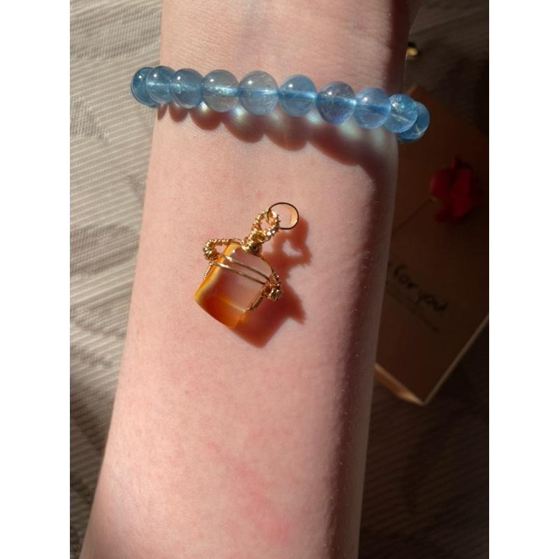 ♪鹽源瑪瑙+銅線編織♪- 《義賣區》天然瑪瑙保色銅線編織—項鏈/墜子/項鍊墜-細節圖5