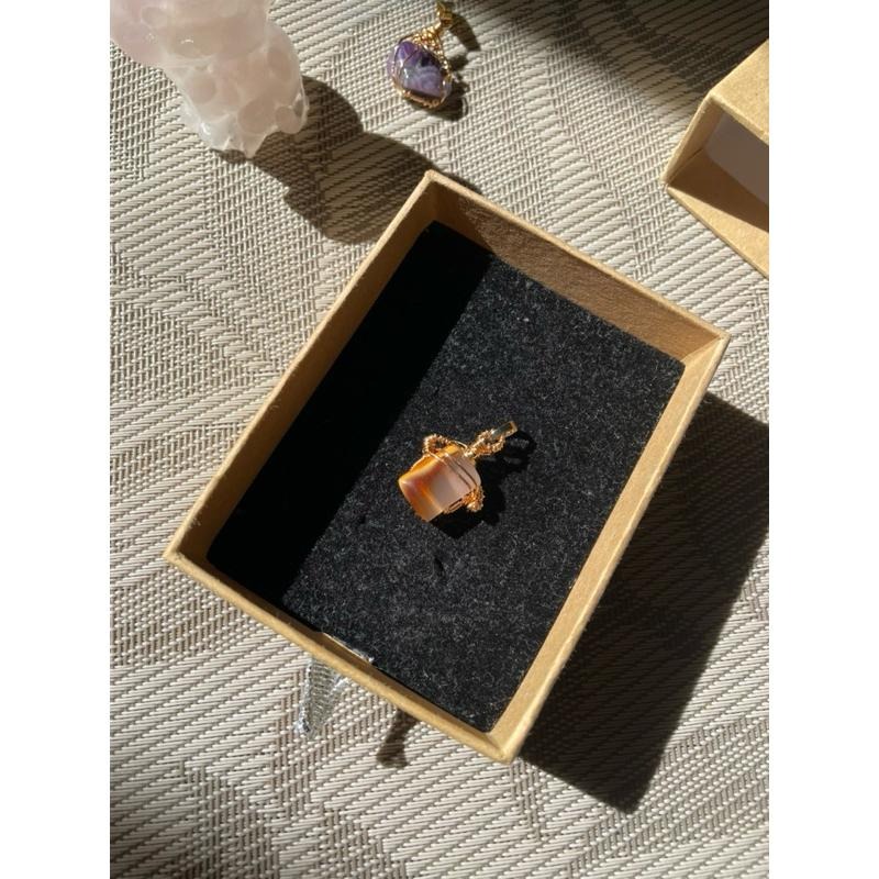 ♪鹽源瑪瑙+銅線編織♪- 《義賣區》天然瑪瑙保色銅線編織—項鏈/墜子/項鍊墜-細節圖6