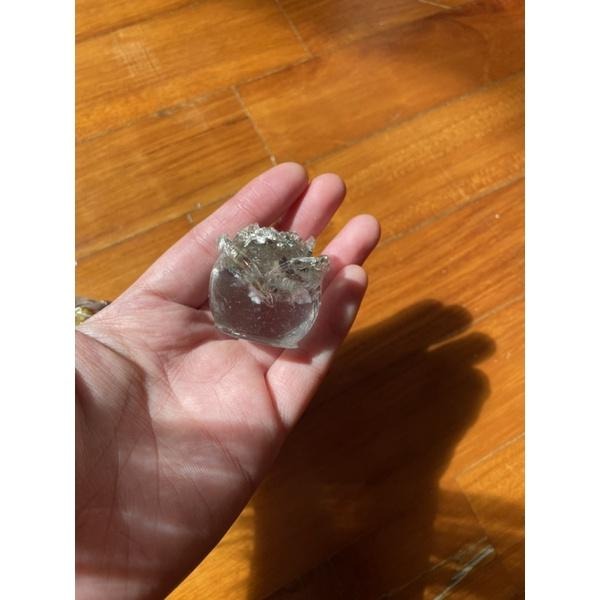 ♪ 原礦碎石玫瑰/滴膠玫瑰花♪- -天然碎石花朵—擺件/交換禮物—彩幽靈白幽靈鈦晶碧璽方解石天河石海紋石海藍寶菫青-細節圖4