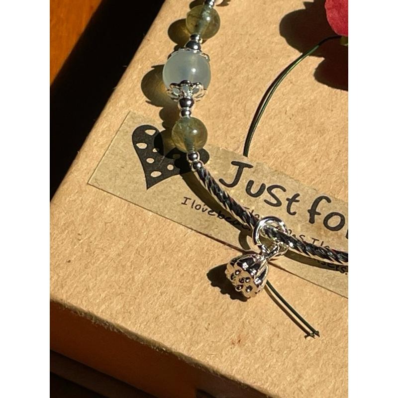 ♪綠磷灰石+海水藍寶石/綠柱石+18k包金♪-天然晶系系列設計款—三方晶系/六方晶系—手珠/手鍊-細節圖2