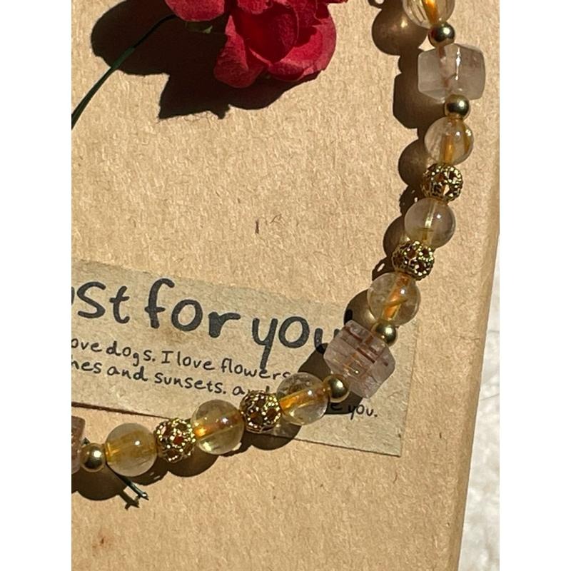 ♪鈦晶+銅鈦♪-天然晶系系列設計款—正方晶系—手珠/手鍊-細節圖4