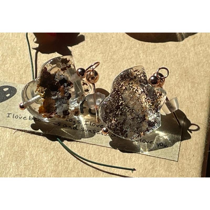 ♪紅幽靈+大頭萌狐狸+s925純銀♪- 天然幽靈水晶狐狸/狐仙套組—項鍊、耳針-細節圖5