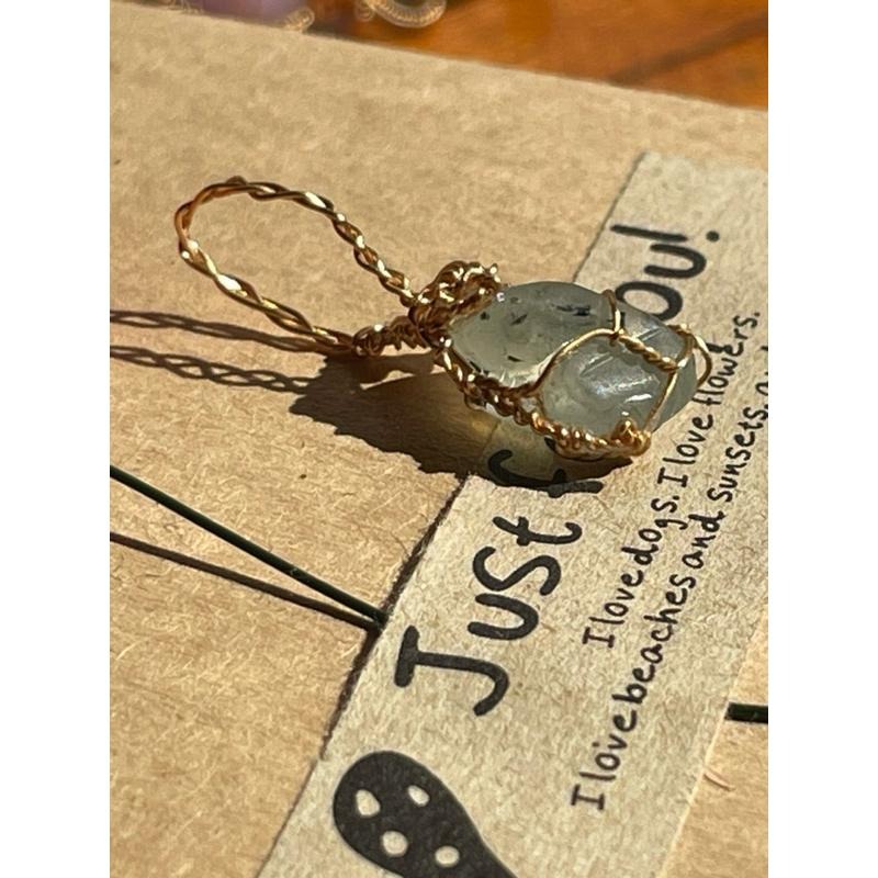 ♪葡萄石+銅線編織♪- 《義賣區》天然葡萄石保色銅線編織—項鏈/墜子/項鍊墜-細節圖3