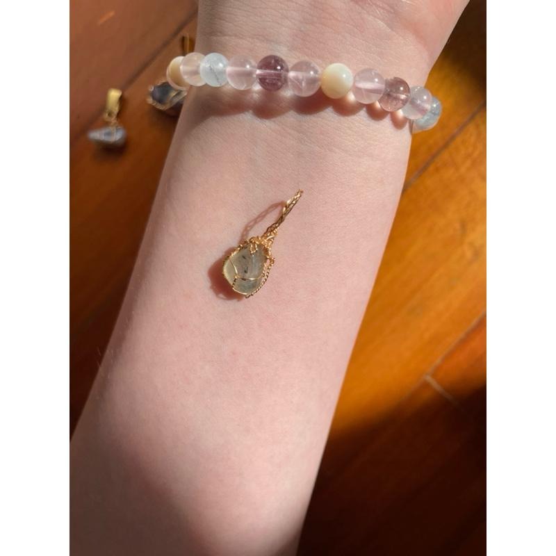 ♪葡萄石+銅線編織♪- 《義賣區》天然葡萄石保色銅線編織—項鏈/墜子/項鍊墜-細節圖6