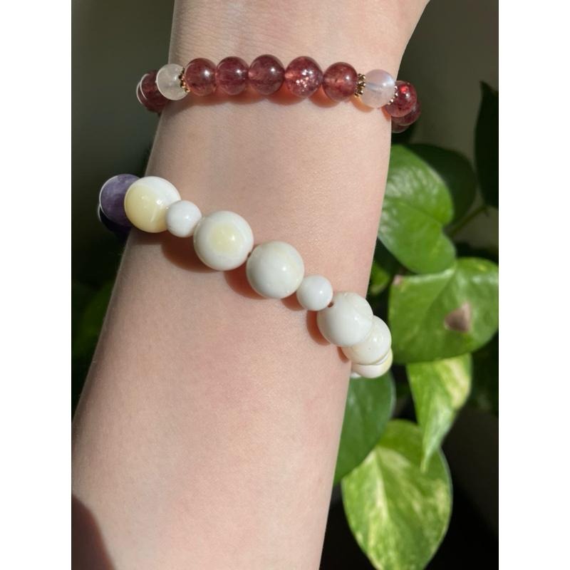 ♪ 紫水晶+硨磲貝♪- 天然水晶貝殼—手珠/手鍊《NG》-細節圖7