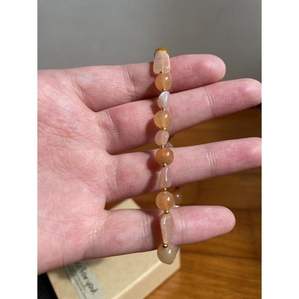 ♪橙月光/太陽石+紅東菱玉♪- 天然無優無染原礦太陽石東菱玉-本我輪設計款B款—手珠/手鍊—漸層設計-細節圖2