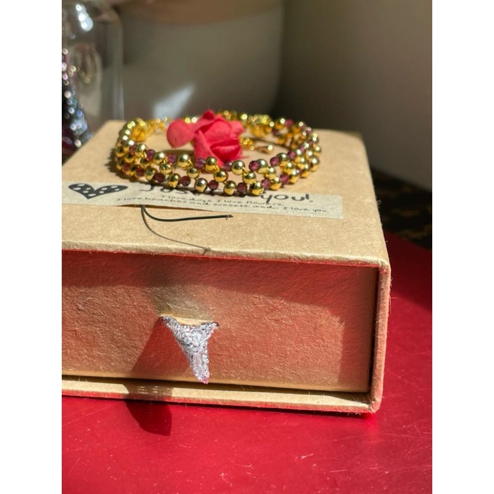 ♪紫牙烏♪- 天然2mm石榴石鑽切編織款設計款—手鏈/手鍊-細節圖2