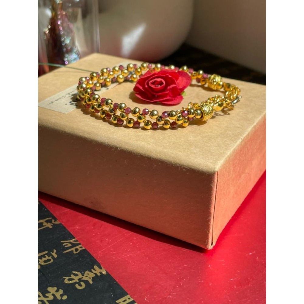 ♪紫牙烏♪- 天然2mm石榴石鑽切編織款設計款—手鏈/手鍊-細節圖5