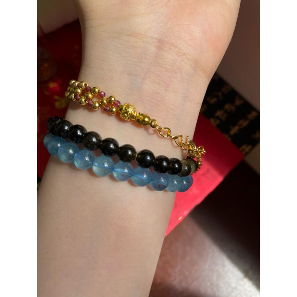 ♪紫牙烏♪- 天然2mm石榴石鑽切編織款設計款—手鏈/手鍊-細節圖7