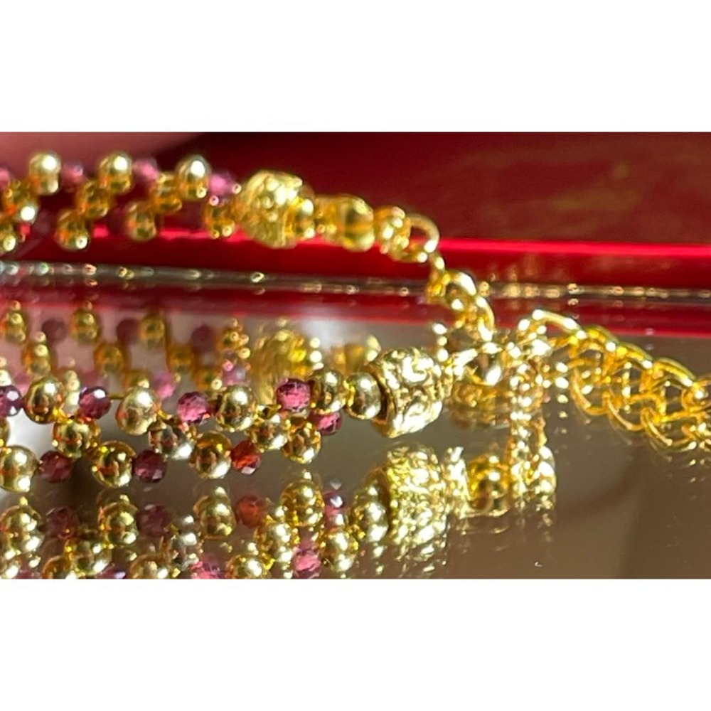 ♪紫牙烏♪- 天然2mm石榴石鑽切編織款設計款—手鏈/手鍊-細節圖9