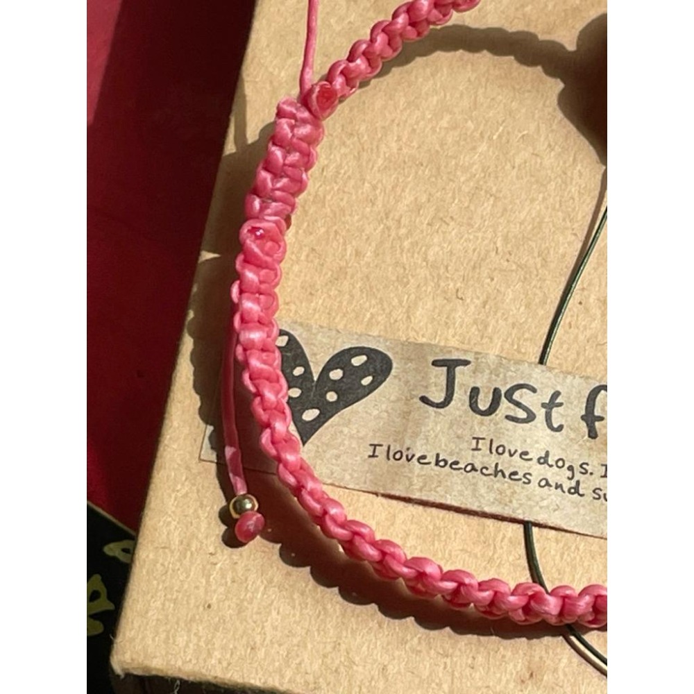 ♪草莓晶+狐仙/狐狸♪-天然紅草莓晶大頭萌狐狸蠶絲蠟線編織設計款—手繩/手鍊-細節圖4