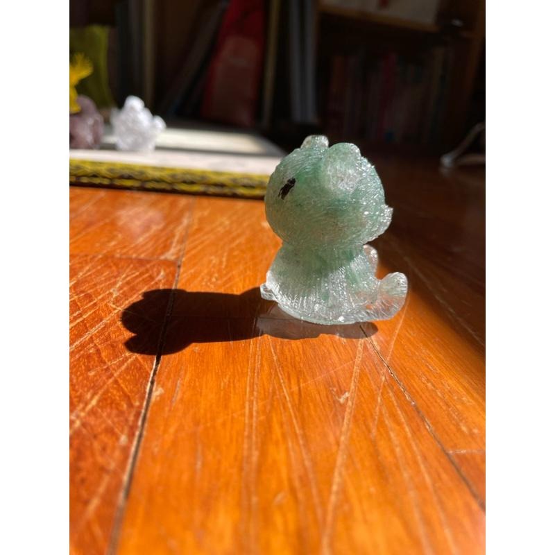 ♪ 原礦碎石素毛衣熊/小熊♪- 天然碎石熊熊/泰迪熊—仿奧根塔/奧剛塔滴膠能量擺件—綠草莓白松石紫幽靈鈦晶血滴菫青方解石-細節圖3