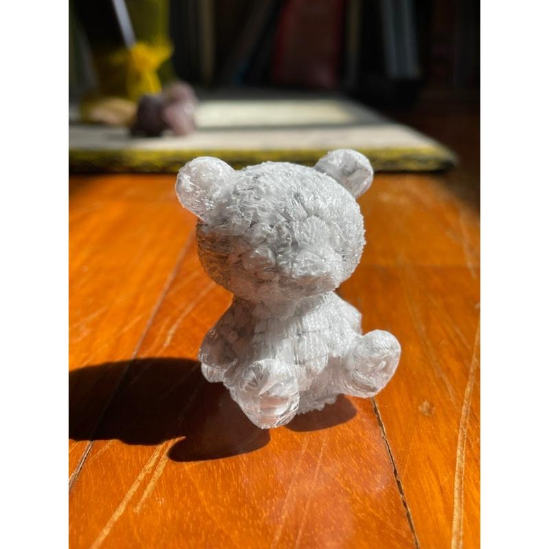 ♪ 原礦碎石素毛衣熊/小熊♪- 天然碎石熊熊/泰迪熊—仿奧根塔/奧剛塔滴膠能量擺件—綠草莓白松石紫幽靈鈦晶血滴菫青方解石-細節圖6