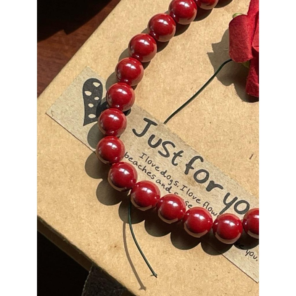 ♪帝王砂/硃砂♪- 天然6mm帝王砂—手珠/手鍊-細節圖2