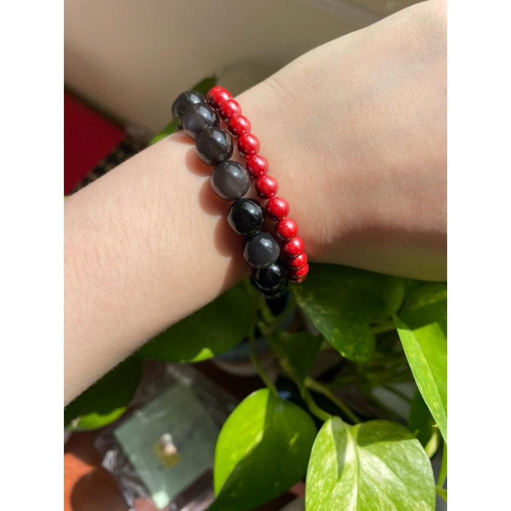 ♪帝王砂/硃砂♪- 天然6mm帝王砂—手珠/手鍊-細節圖4