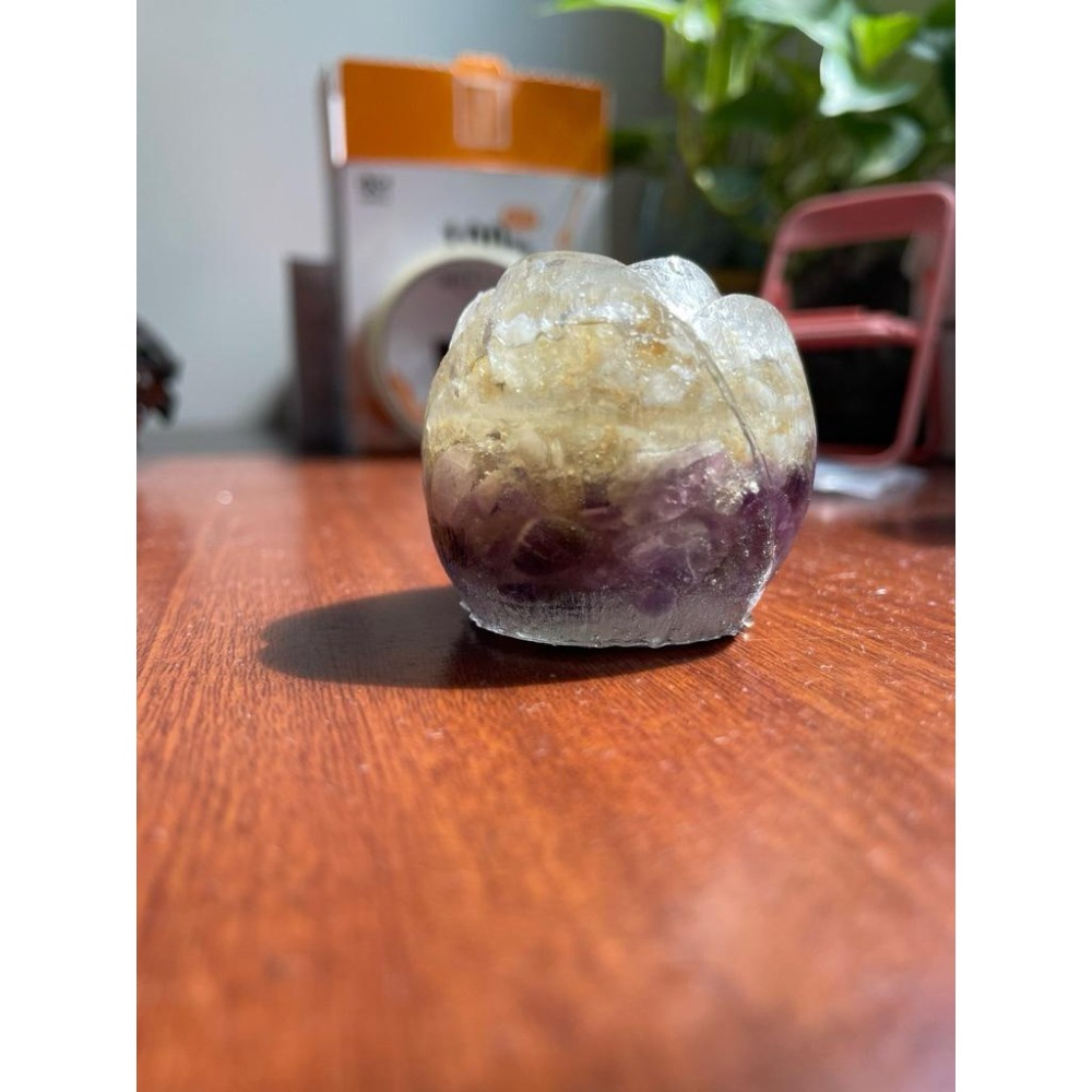 ♪ 鬱金香♪- 天然原礦碎石鬱金香花朵—滴膠能量擺件—海藍寶石/拉長石/太陽石/綠草莓晶/鷹眼石/珍珠貝/青金石/紅石榴-細節圖9