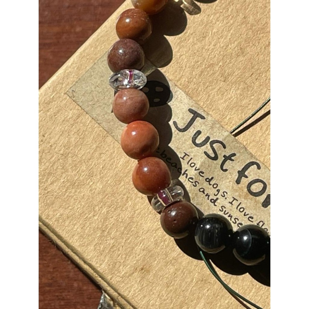 ♪ 鷹眼石/虎眼石+粉木化石♪- 天然藍虎眼木化石木變石—手珠/手鍊《NG》-細節圖2