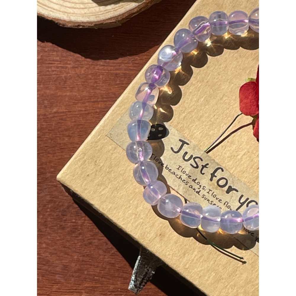 ♪紫玉晶原礦隨形♪- 天然紫玉晶方糖/糖豆隨型—手珠/手鍊-細節圖2