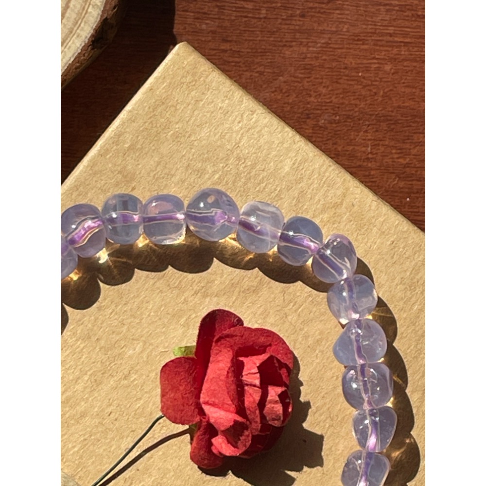 ♪紫玉晶原礦隨形♪- 天然紫玉晶方糖/糖豆隨型—手珠/手鍊-細節圖3