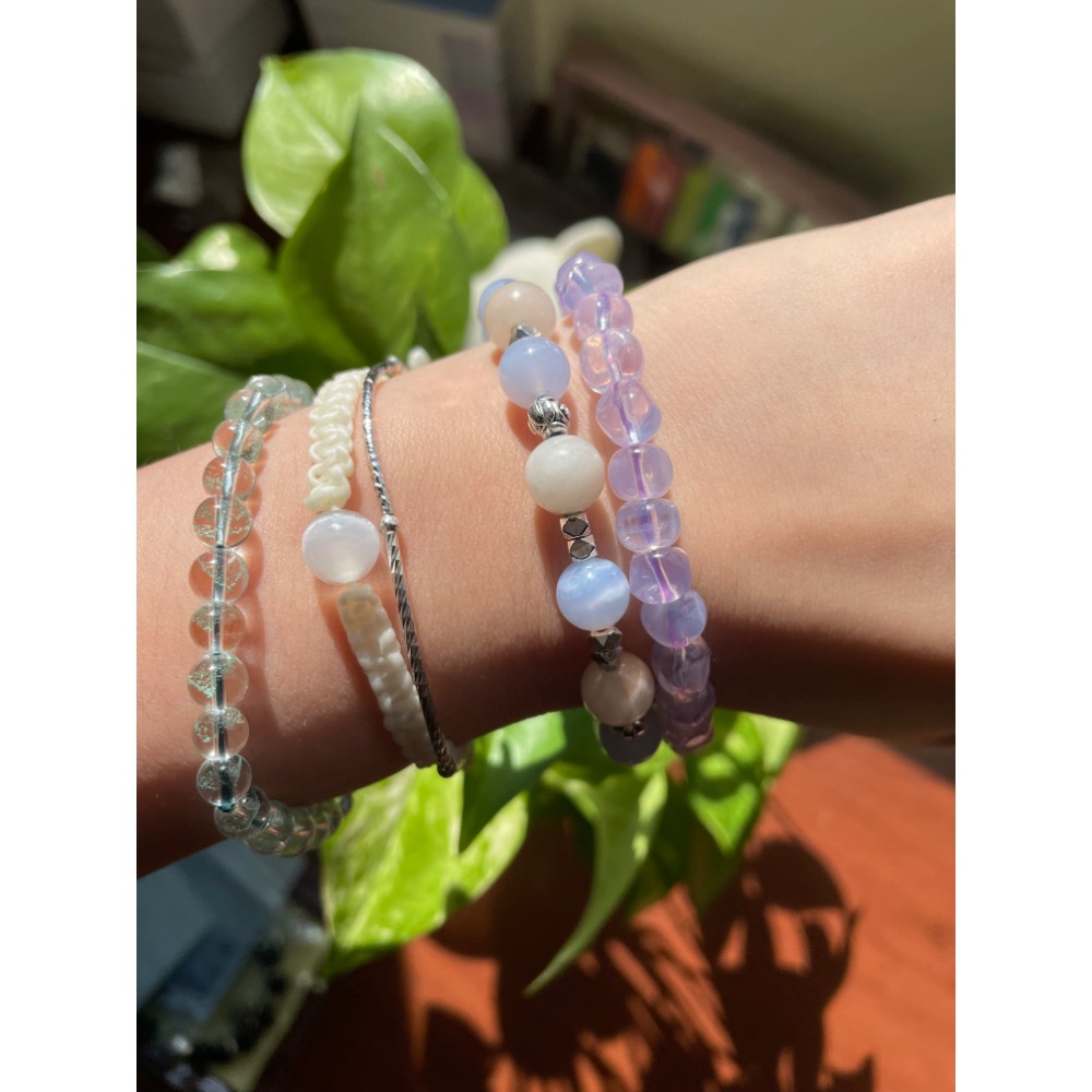 ♪紫玉晶原礦隨形♪- 天然紫玉晶方糖/糖豆隨型—手珠/手鍊-細節圖6