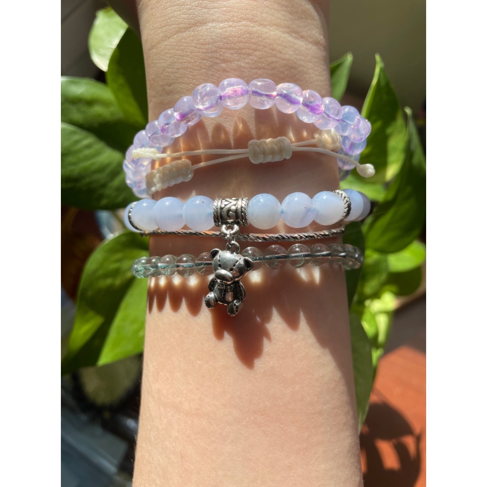 ♪紫玉晶原礦隨形♪- 天然紫玉晶方糖/糖豆隨型—手珠/手鍊-細節圖7