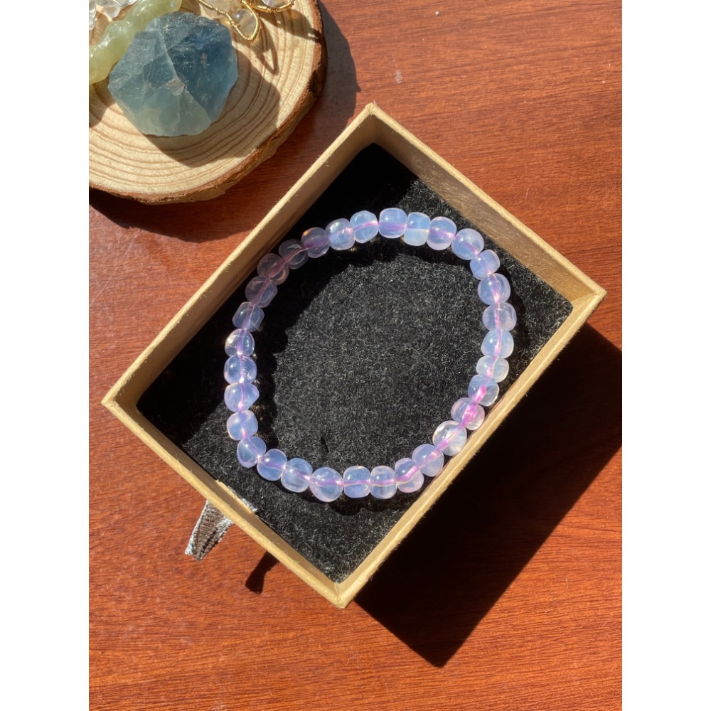 ♪紫玉晶原礦隨形♪- 天然紫玉晶方糖/糖豆隨型—手珠/手鍊-細節圖9