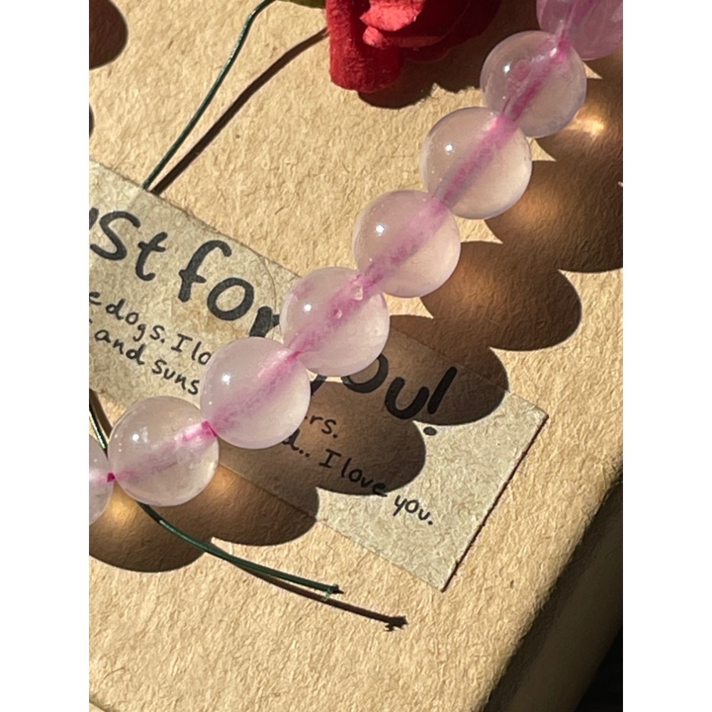 ♪櫻花雨/薔薇輝石♪-天然7mm玉化薔薇輝設計款—手珠/手鍊—漸層設計-細節圖3