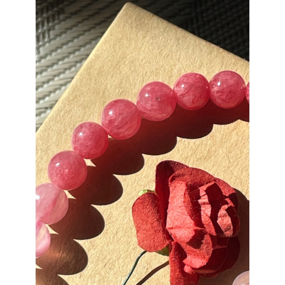 ♪櫻花雨/薔薇輝石♪-天然7mm玉化薔薇輝設計款—手珠/手鍊—漸層設計-細節圖5