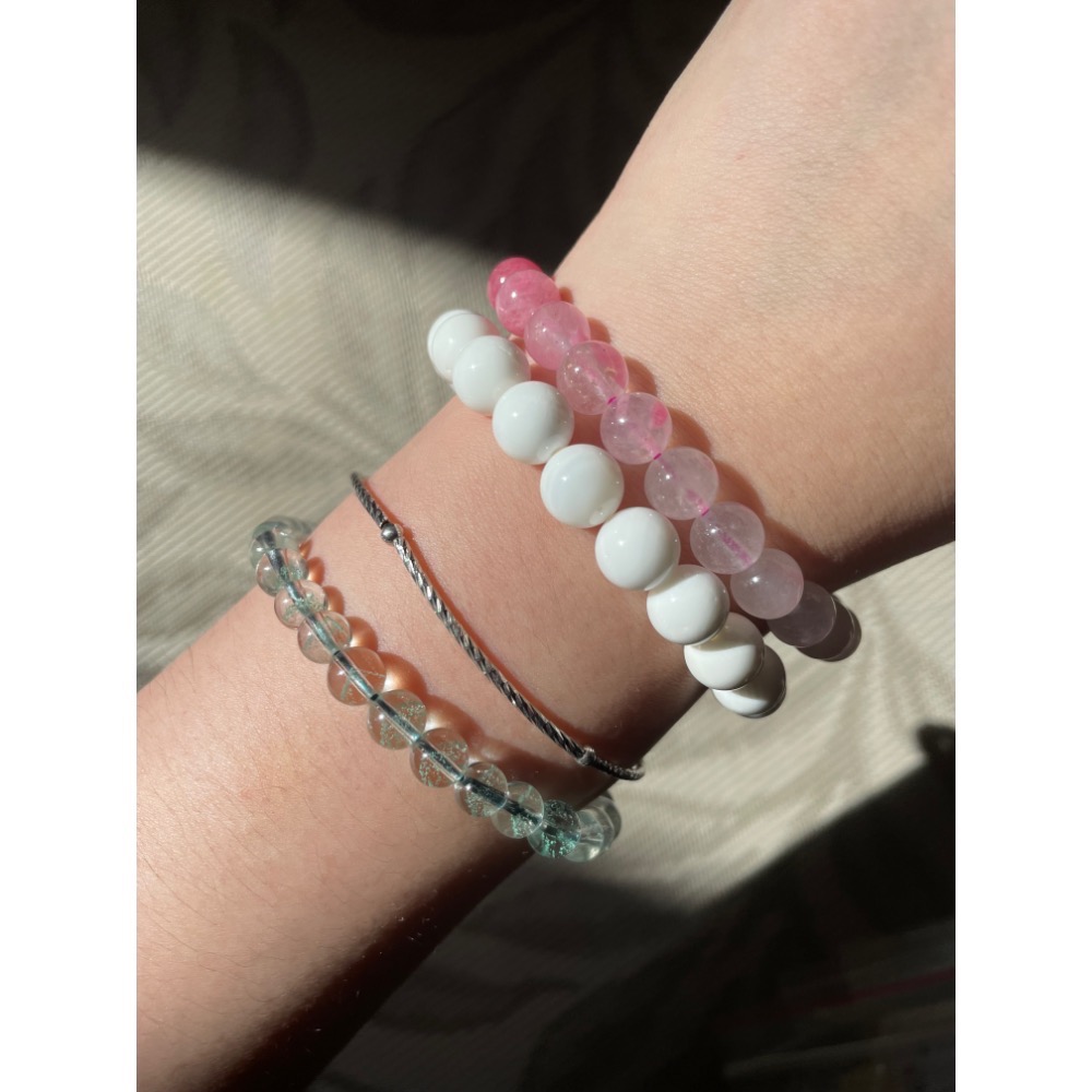 ♪櫻花雨/薔薇輝石♪-天然7mm玉化薔薇輝設計款—手珠/手鍊—漸層設計-細節圖6