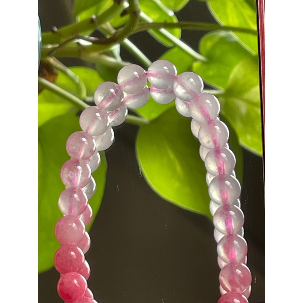 ♪櫻花雨/薔薇輝石♪-天然7mm玉化薔薇輝設計款—手珠/手鍊—漸層設計-細節圖9