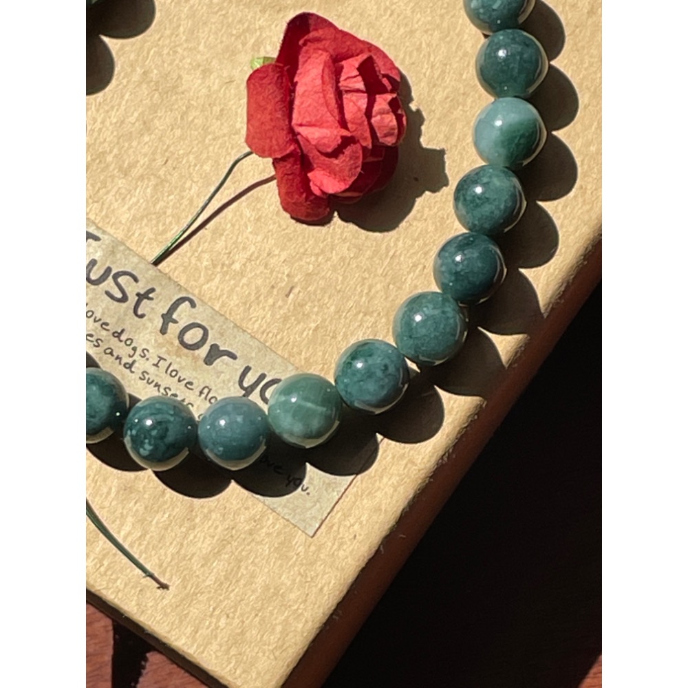 ♪危料藍水翡翠♪- 《讓藏》天然8mm瓜料藍水—手珠/手鍊-細節圖4