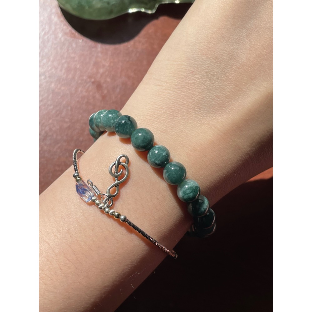 ♪危料藍水翡翠♪- 《讓藏》天然8mm瓜料藍水—手珠/手鍊-細節圖5