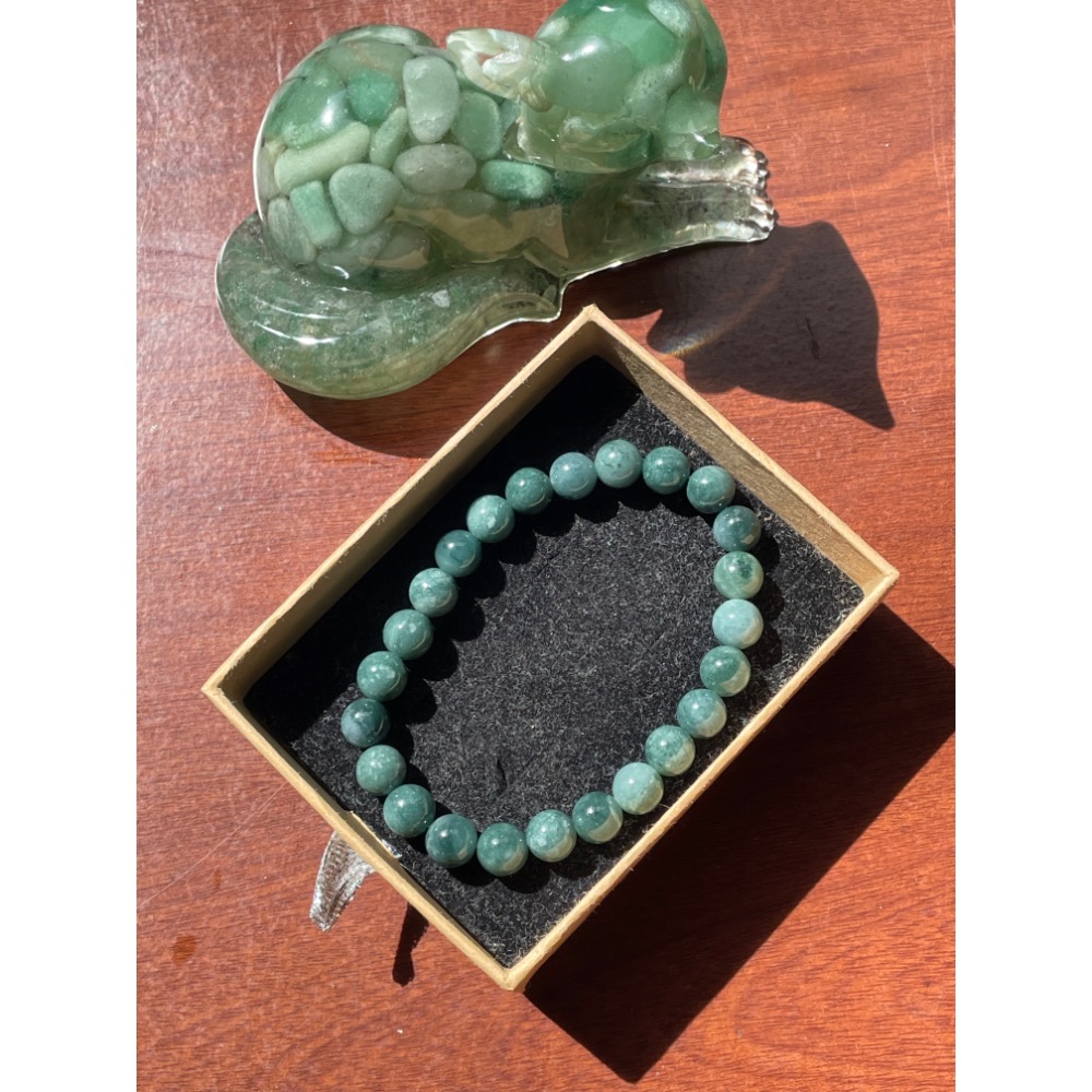 ♪危料藍水翡翠♪- 《讓藏》天然8mm瓜料藍水—手珠/手鍊-細節圖7
