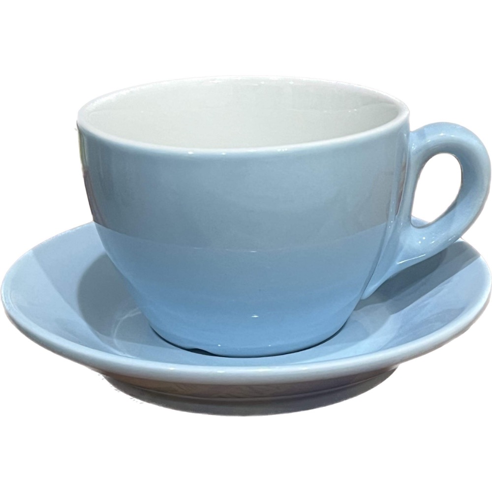 ［拿鐵咖啡杯］咖啡杯盤組300ml天藍色釉｜拉花咖啡杯｜純粹單色｜下午茶杯｜現貨｜水杯｜馬克杯｜質感茶杯｜天空藍-細節圖4