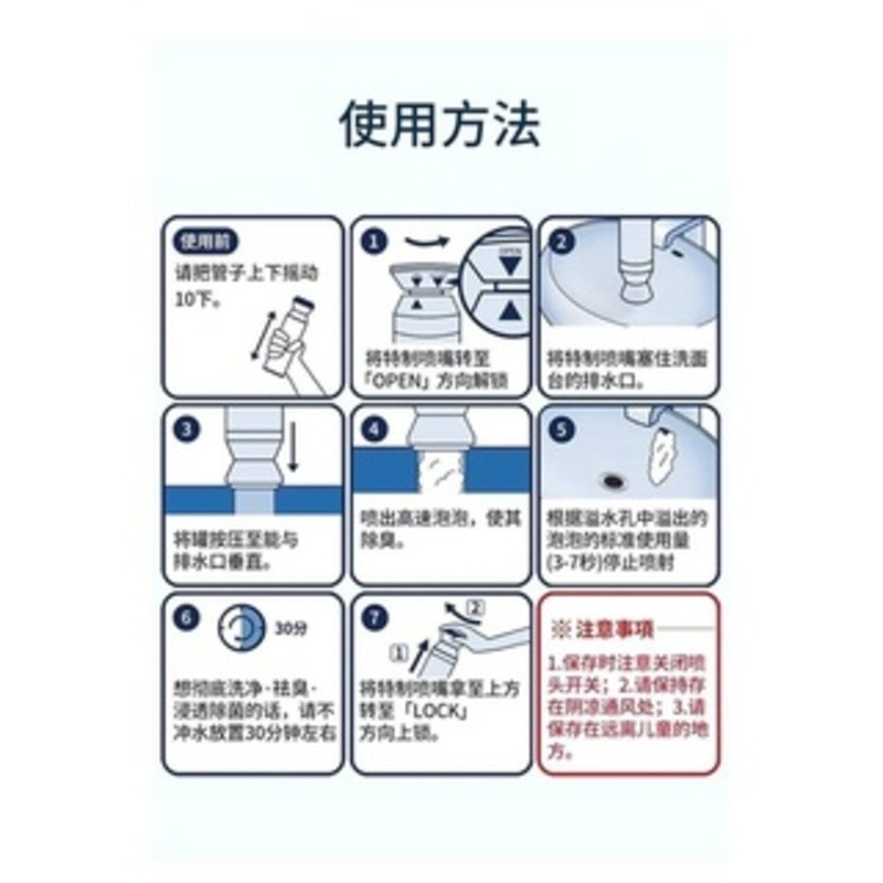 🌸台灣實體 快速出貨🌸kinbata管道除臭劑 日本 水管清潔劑 泡沫幕斯 排水管除臭 管道疏通清潔劑 下水道清洗劑-細節圖4