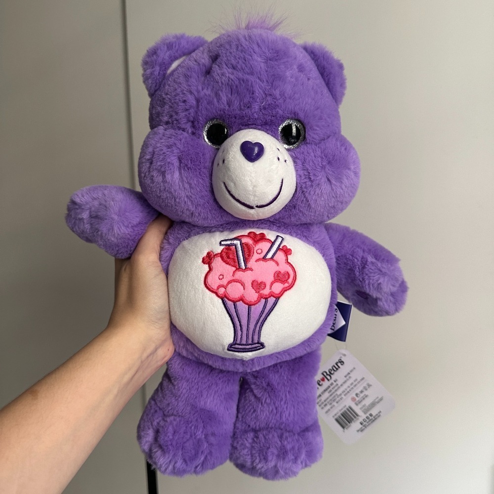 韓國空運🇰🇷 正版Carebears 彩虹小熊 紫色奶昔熊 14cm 27cm-細節圖6