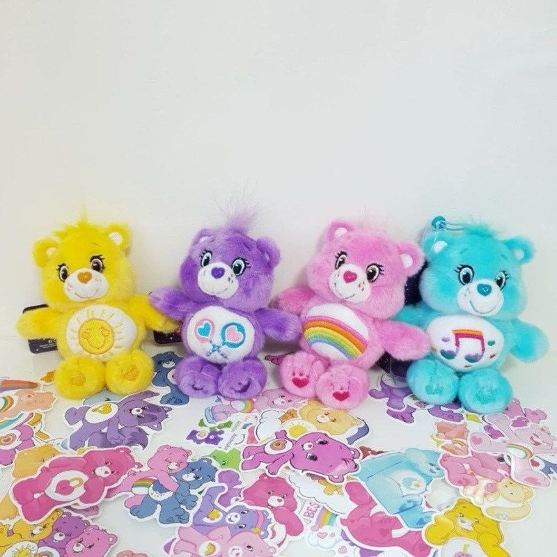 韓國🇰🇷正版 carebears 彩虹小熊 藍綠色音樂熊 14cm-細節圖3