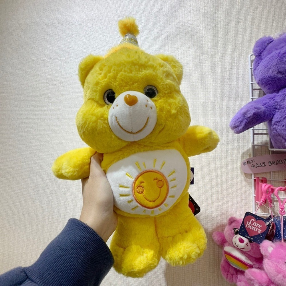 韓國空運🇰🇷 carebears 正版生日帽彩虹小熊 30cm-細節圖5