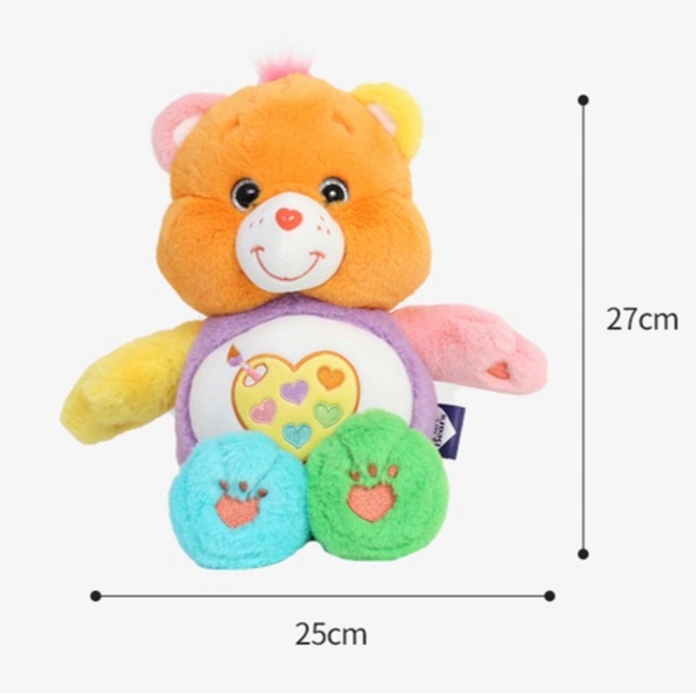 韓國空運 正版care bears 彩虹小熊 彩色調色盤熊 27cm-細節圖4