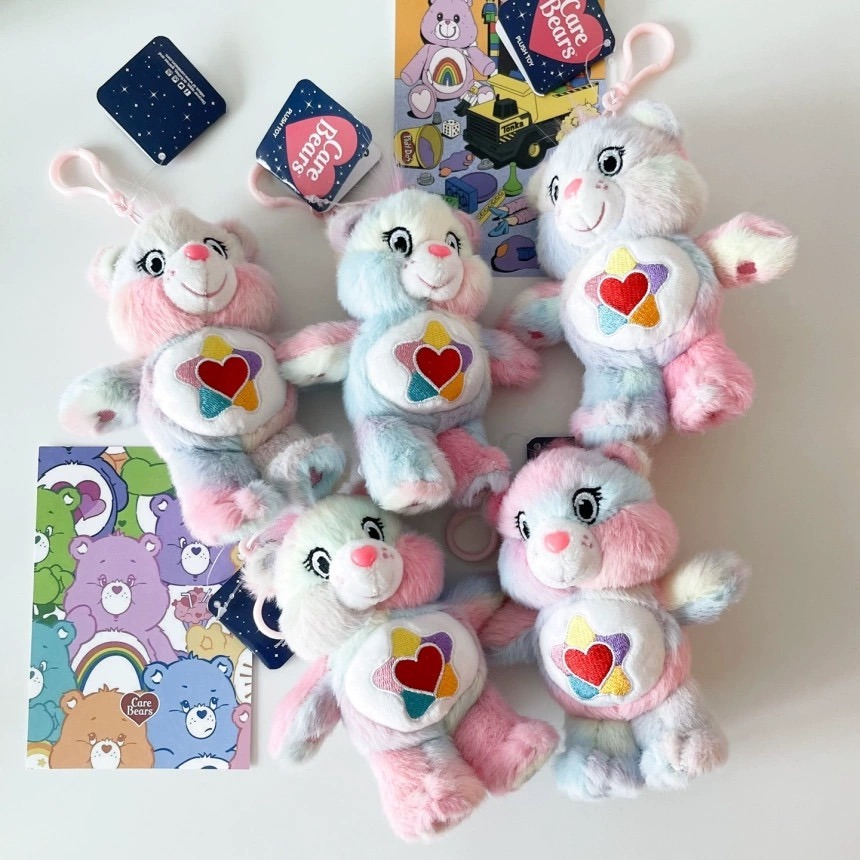 韓國正版 care bears 彩虹小熊 絢彩真心熊吊飾 14cm-細節圖3