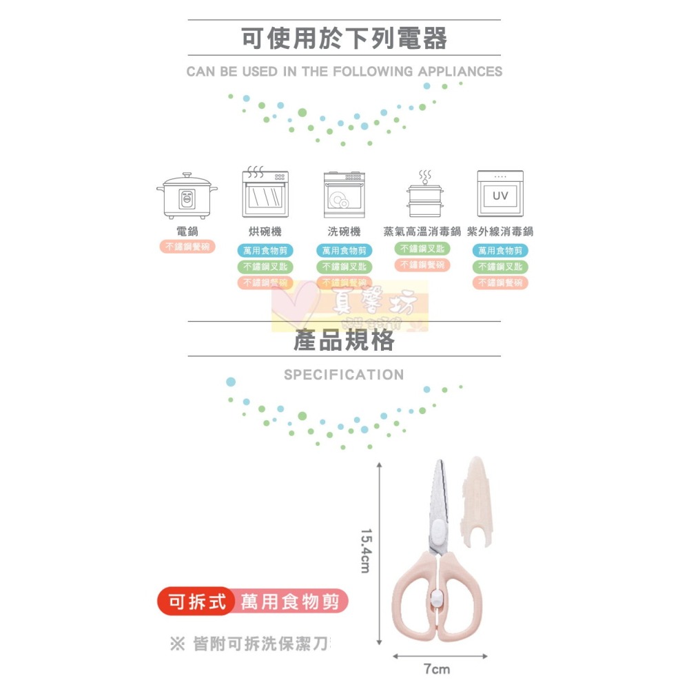 nac nac 可拆式萬用食物剪(甜橙粉/茉莉綠) - 食物剪/食物剪刀/萬用剪刀/可拆剪刀-細節圖9