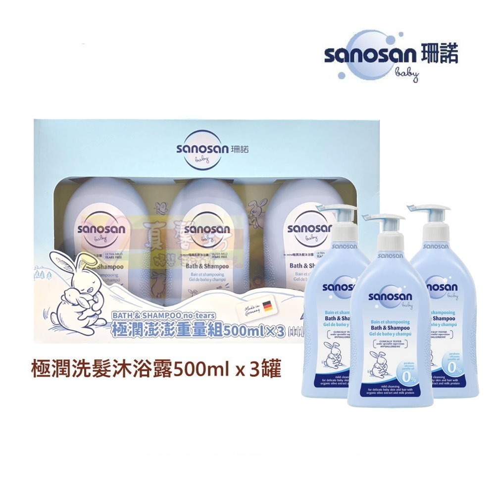 [買就送]德國珊諾sanosan-baby re:mind極潤澎澎超值組/澎澎雙入組/澎澎重量組 - 洗髮精/沐浴乳-規格圖6