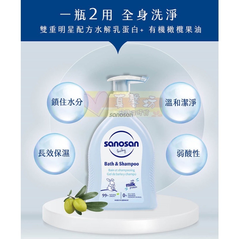 德國珊諾sanosan baby re:mind極潤洗髮沐浴露 200ml - 洗髮精/沐浴乳-細節圖3