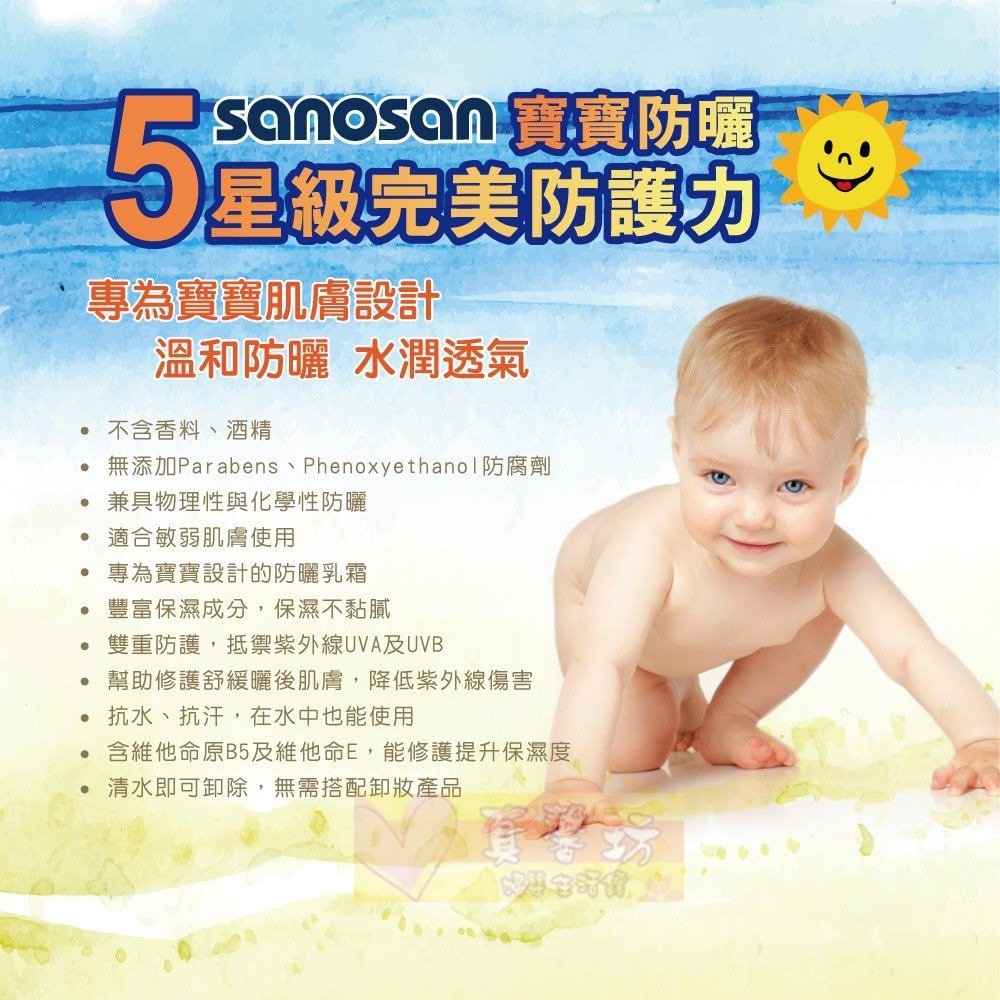 德國珊諾sanosan baby防曬水潤乳霜75ml-防曬乳液/防曬霜-細節圖2