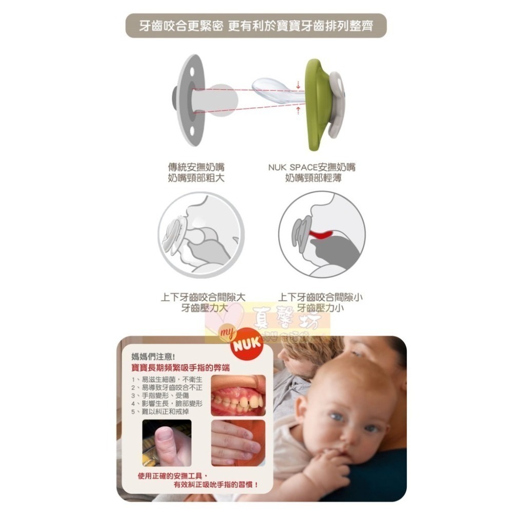 德國NUK SPACE超透氣矽膠安撫奶嘴 - 0-6m&6-18m&18-36m/奶嘴-細節圖4