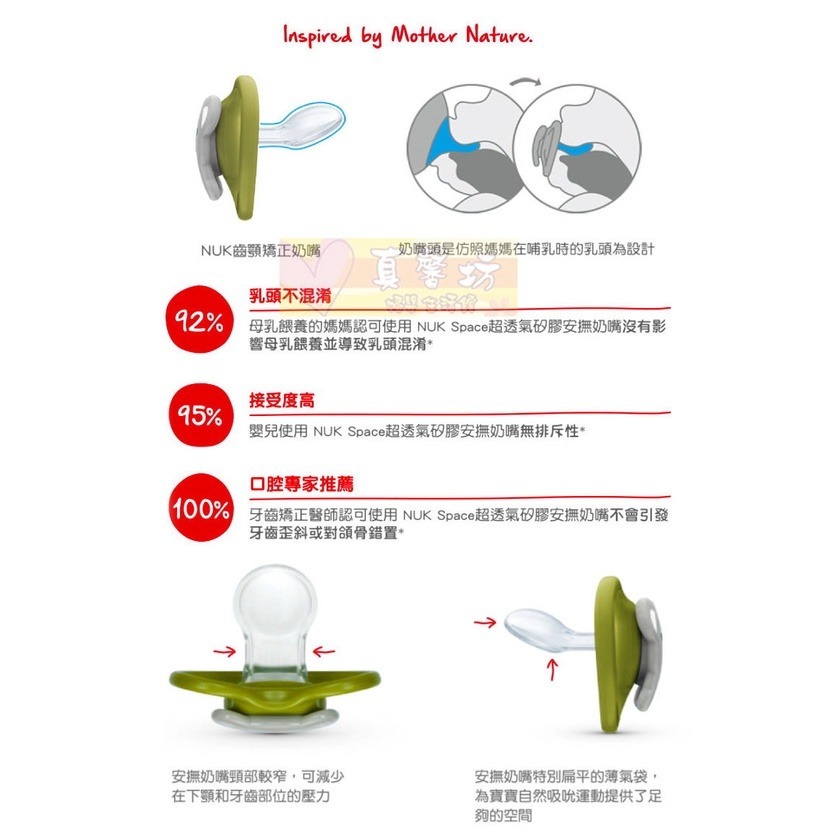 德國NUK SPACE夜光型超透氣矽膠安撫奶嘴(附盒)  - 夜光奶嘴/0-6m&6-18m&18-36m/奶嘴-細節圖3