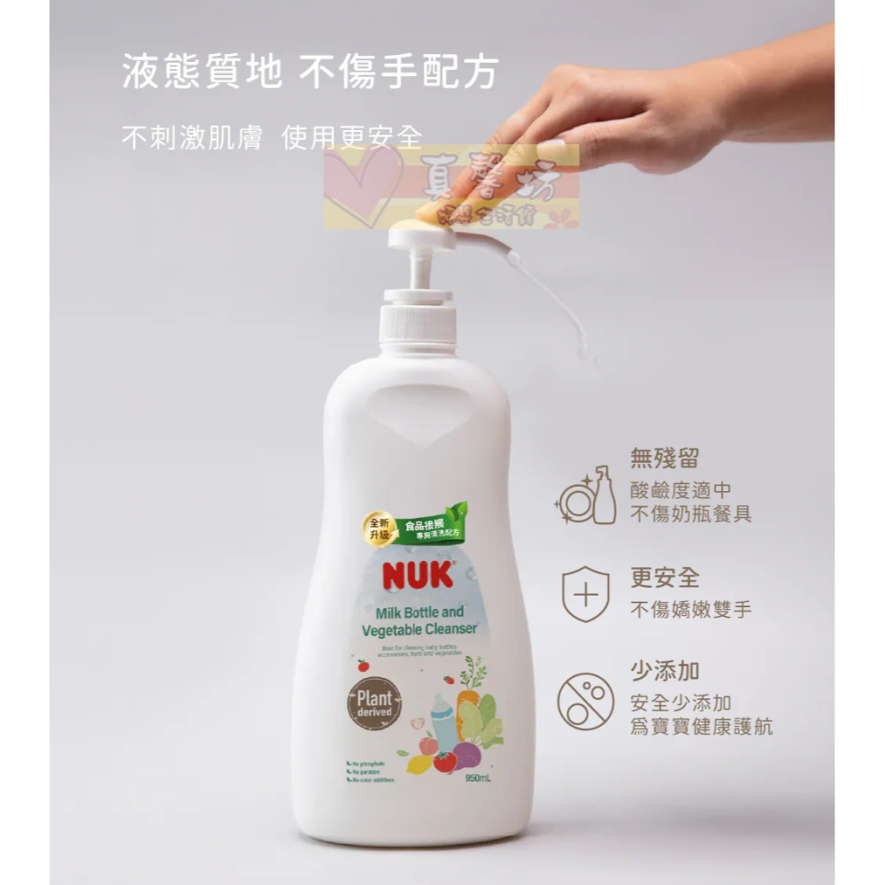 德國NUK 植萃奶瓶蔬果清潔液950ml(單罐)/750ml(補充包)- 奶瓶清潔/蔬果清洗/奶瓶清潔-細節圖5