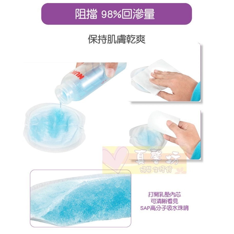 [2盒送贈品]德國NUK 超乾爽拋棄式防溢乳墊60片 - 乳墊/溢乳墊/母乳墊-細節圖3